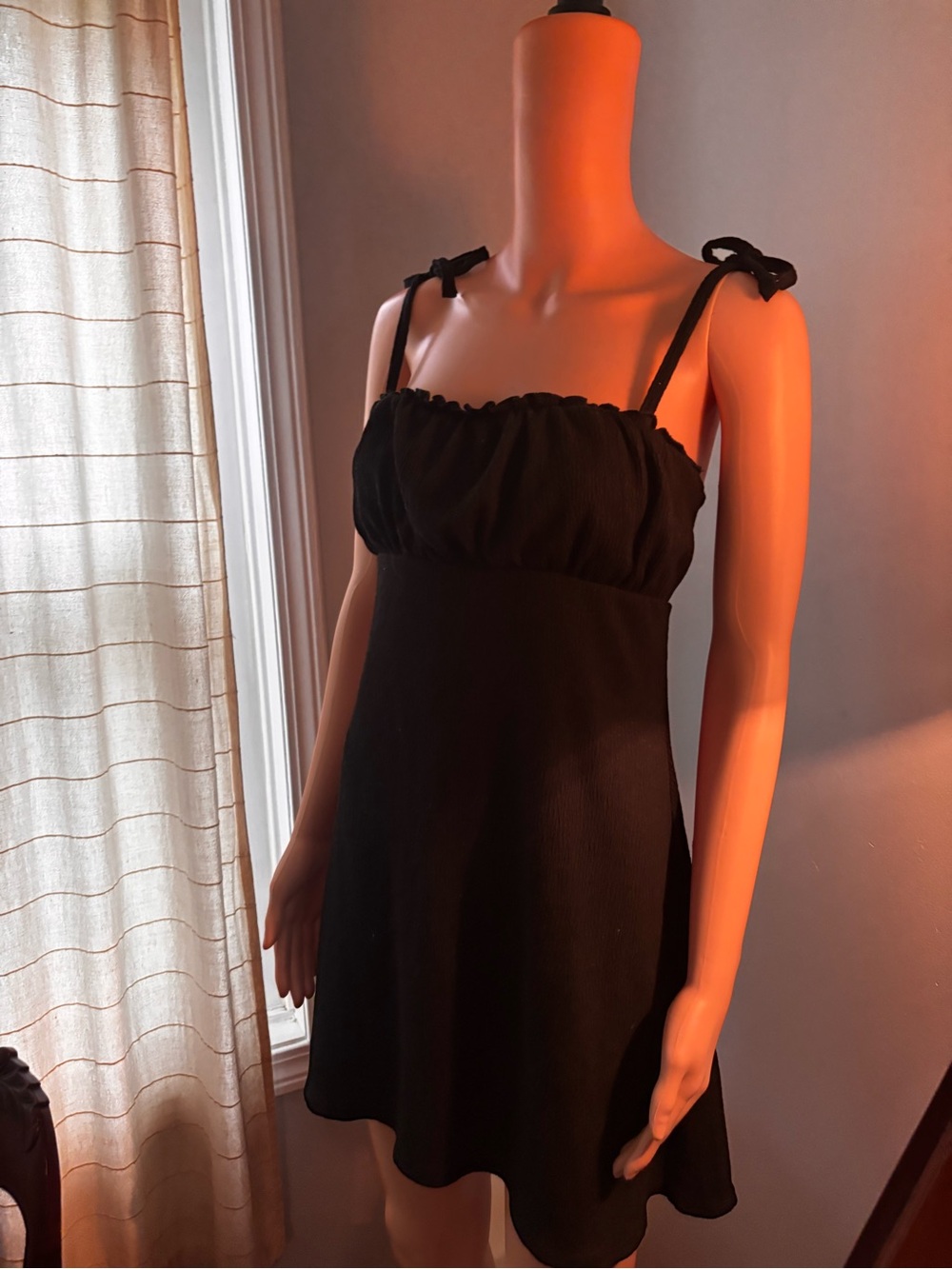 H&M Black Mini Dress with Tie Straps